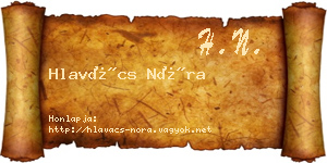 Hlavács Nóra névjegykártya