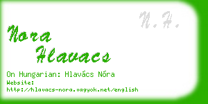 nora hlavacs business card