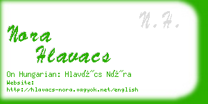 nora hlavacs business card